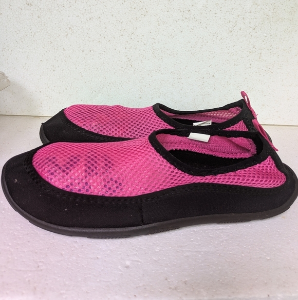 None Shoes - Women's Pink and Black Mesh Slip-On Shoes